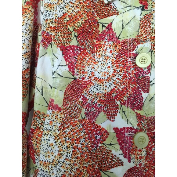 Chico's 1 Size (S) Floral Sequins Cotton Blend Lined Button Jacket - Picture 3 of 6